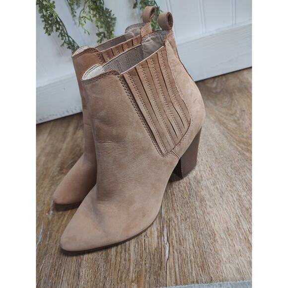 Aldo Leather Pointed Toe Suede Camel Boots 8.5 - Picture 6 of 11